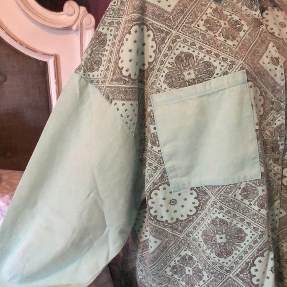 ★POL★ Mint Green Vintage Cotton Twill Shacket★ - Picture 10 of 14